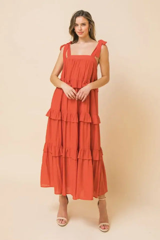 Ruffled Tiered Midi Dress