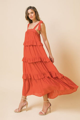 Ruffled Tiered Midi Dress