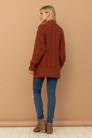 Rust Chunky Cardigan