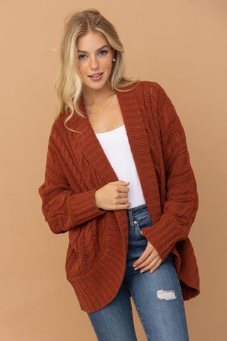 Rust Chunky Cardigan