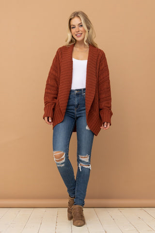 Rust Chunky Cardigan