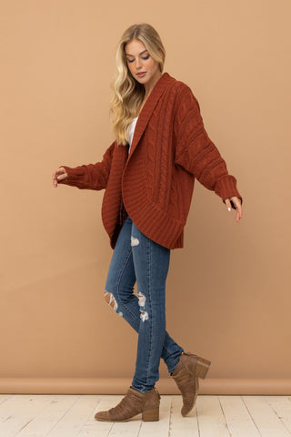 Rust Chunky Cardigan