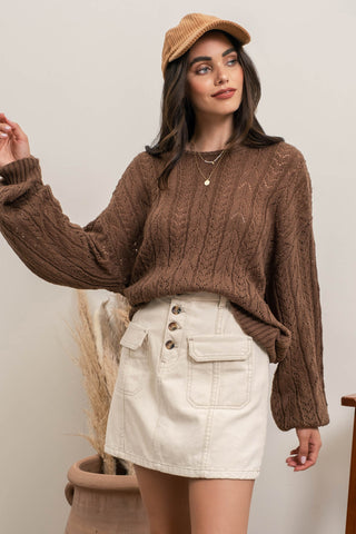 Eyelet Knit Sweater