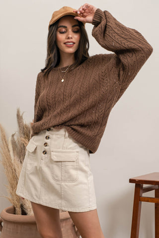 Eyelet Knit Sweater