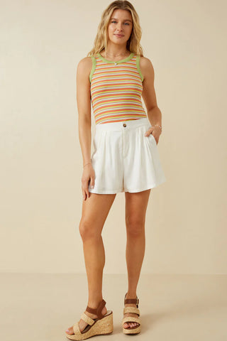 Pleated Linen Shorts