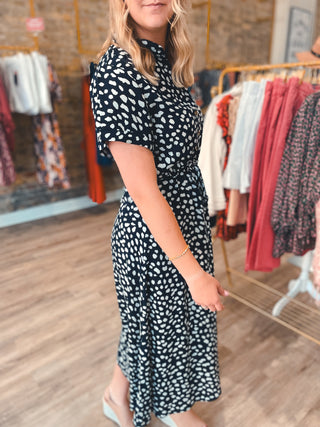 Spotted Midi Dress