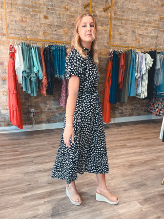 Spotted Midi Dress