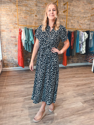 Spotted Midi Dress