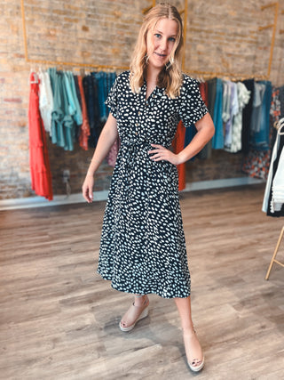 Spotted Midi Dress