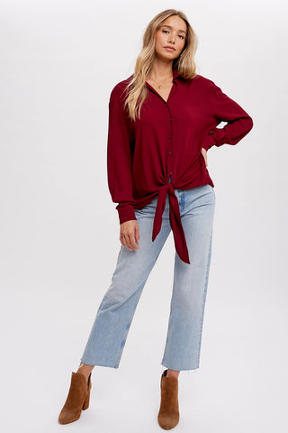 Emely Tie Front Top