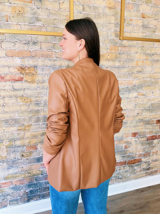 Millie Faux Leather Blazer