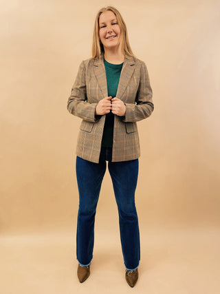 Lena Structured Plaid Blazer