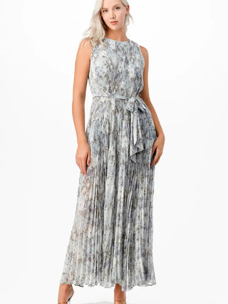 Mix Pleats Maxi Dress